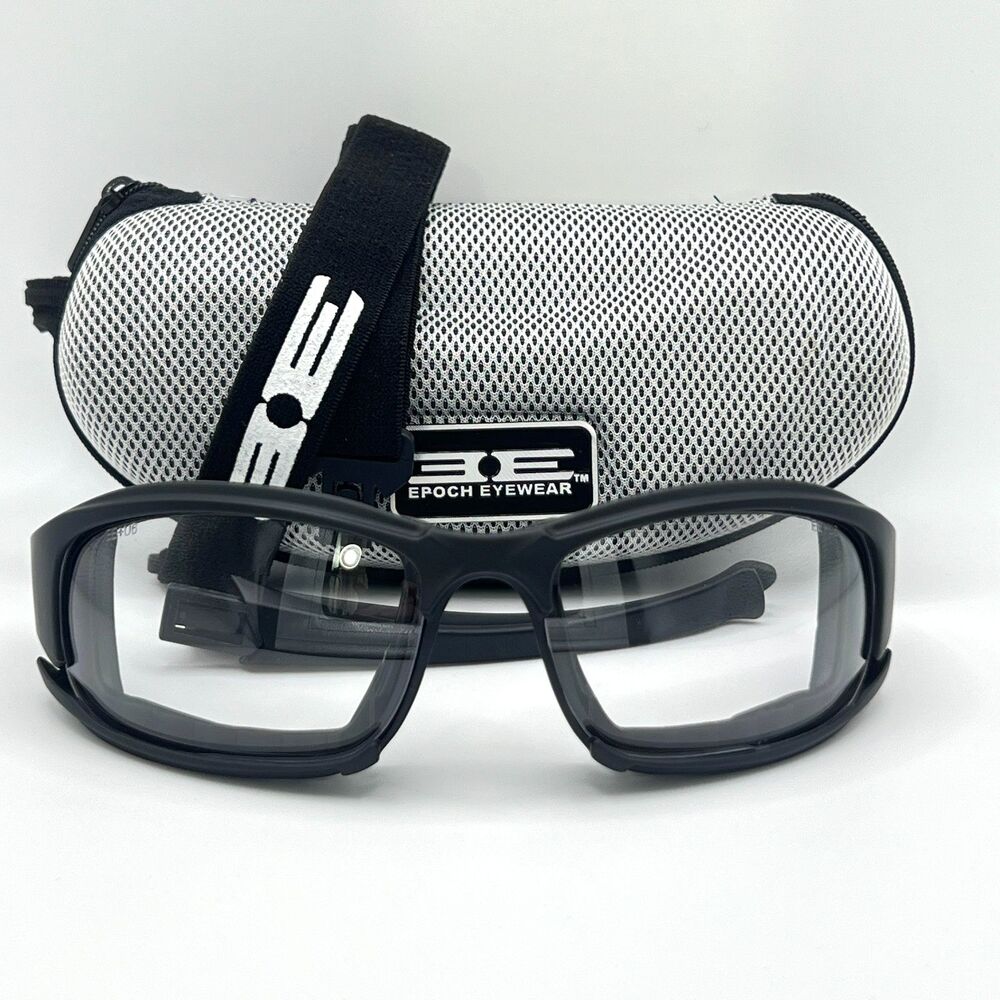 Epoch Eyewear Hybrid Motorcycle Glasses Clear Lens Foam Padded w/ Case
